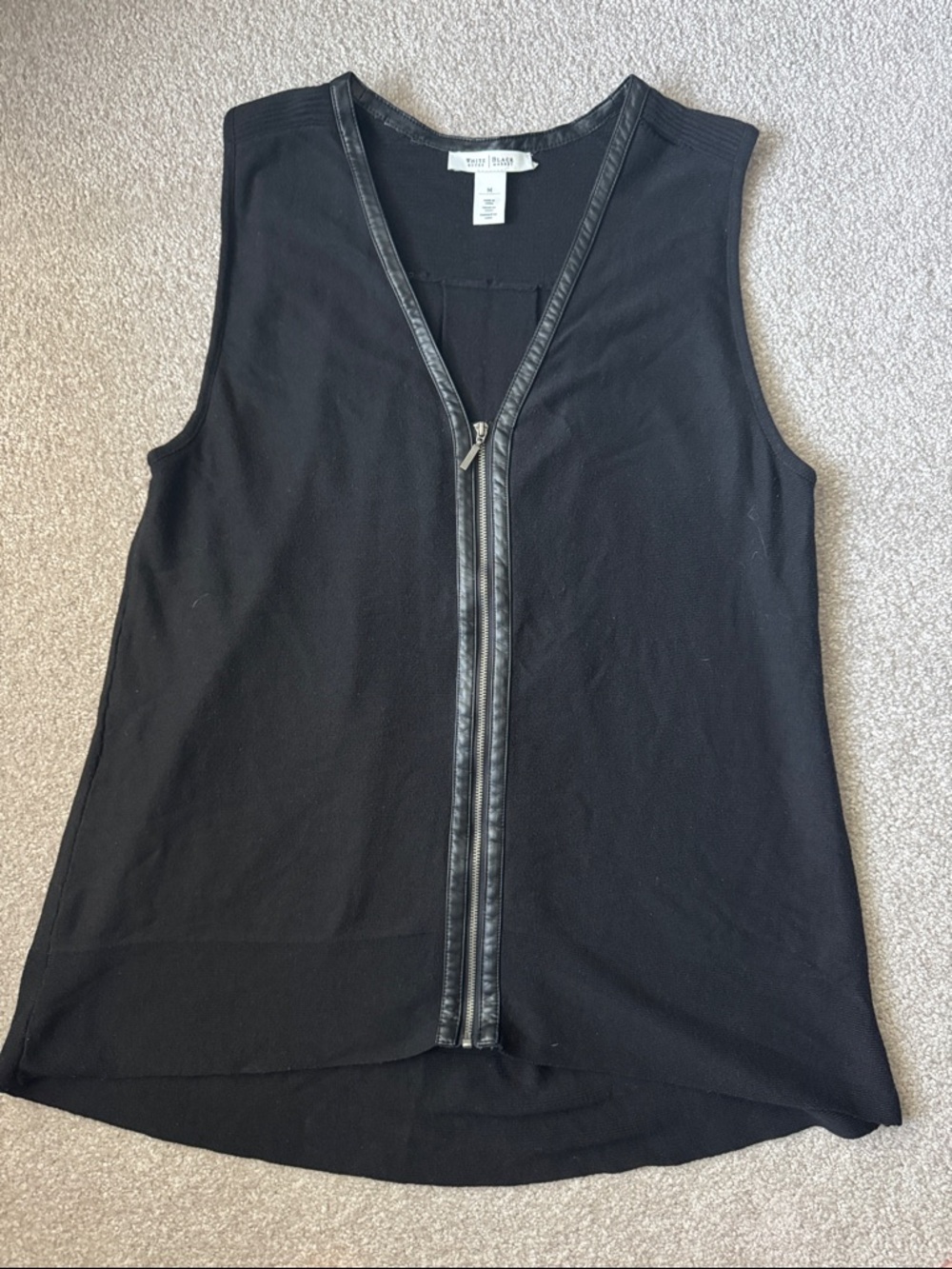White House Black Market Black Zip-Front Sleeveless Vest